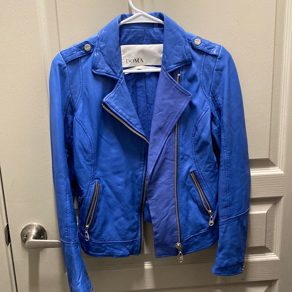 Doma blue leather jacket